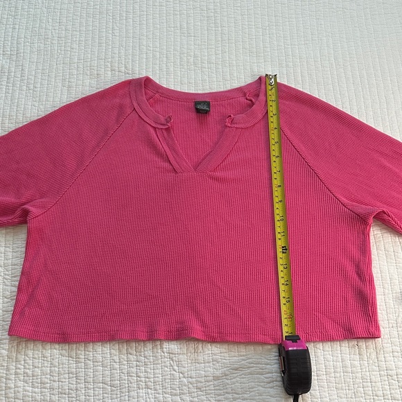 Wild Fable Pink Waffle Knit Long Sleeve Top - Picture 5 of 6